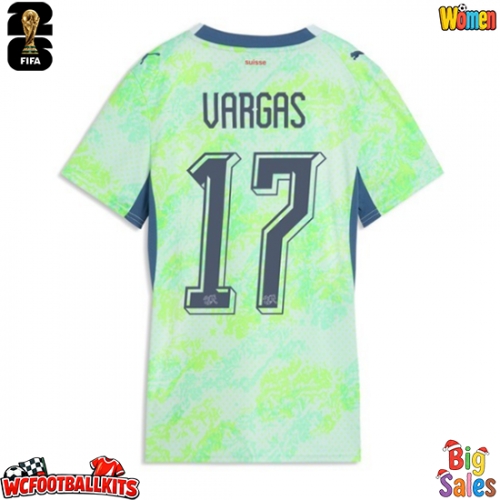 Switzerland Ruben Vargas #17 Replica Away Stadium Shirt for Women World Cup 2026 Short Sleeve